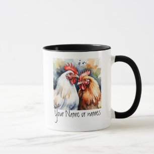 Caneca Amizade ou romântico Seu Nome Chickens