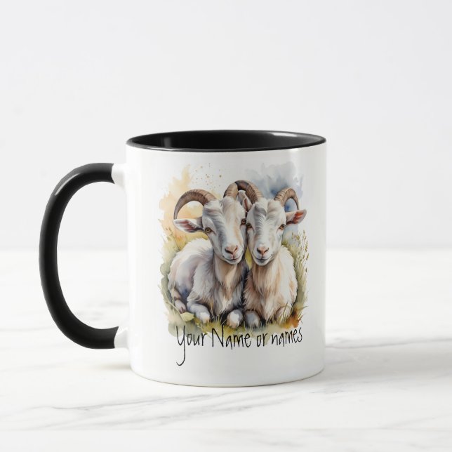 Caneca Amizade ou romântico Seu Nome Goats (Esquerda)