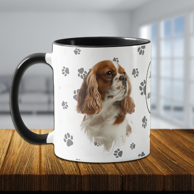 Caneca Amo a Pegada do meu Cavalier King Charles Spaniel (Criador carregado)