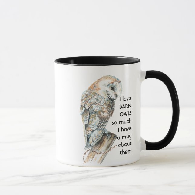 Caneca Amo BARN OWLS tanto que eu divino Cote Mug (Direita)