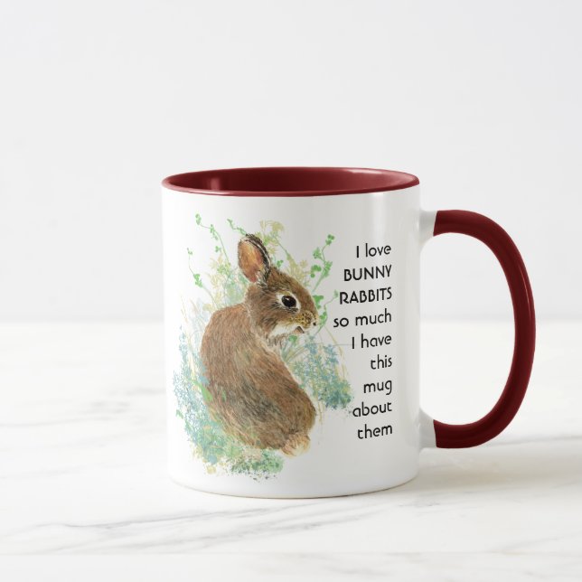 Caneca Amo BUNNY RABBES Tanta Coisa Divertida (Direita)