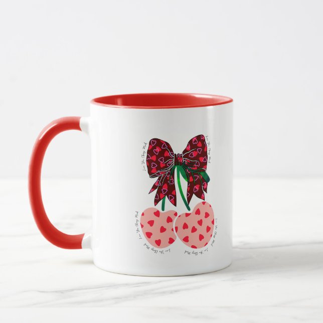 Caneca Amo cereja muito fruta engraçado (Esquerda)