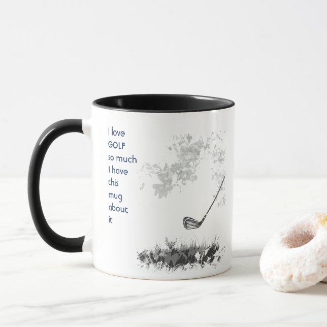 Caneca Amo GOLFING GOLF tanto Que Eu Me Diverti Citar Mug (Com Donut)