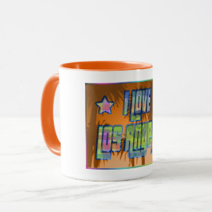 Caneca Amo Los Angeles Belo Sol Laranja, Mug