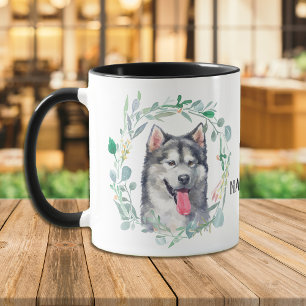 Caneca Amo Meu Malamute Wreath Coffee Mug