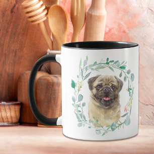 Caneca Amo Meu Pug Wreath Coffee Mug