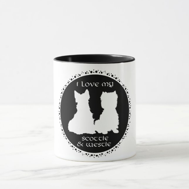 Caneca Amo meu Scottie & Westie (Centro)