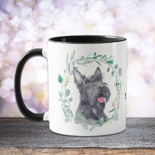 Caneca Amo Meu Terrier Wreath Café Mug