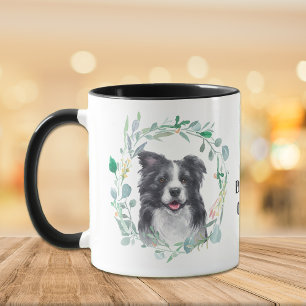 Caneca Amo Minha Fronteira Collie Wreath Coffee Mug