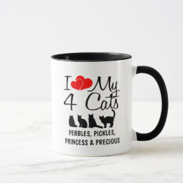 Caneca Amo Os Meus Quatro Gatos
