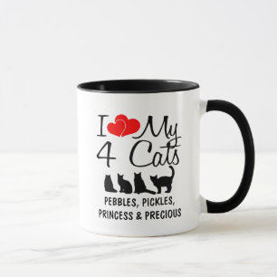 Caneca Amo Os Meus Quatro Gatos