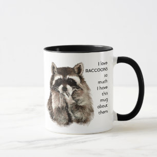 Caneca Amo RACCOONS tanto Que Eu Me Diverti Citar Mug
