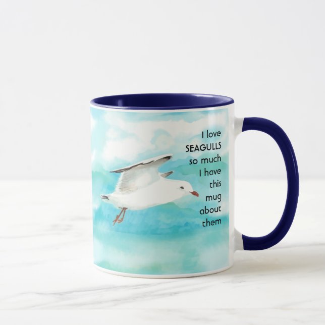 Caneca Amo SEAGULL tanto Que Eu Me Diverti Citar Mug (Direita)