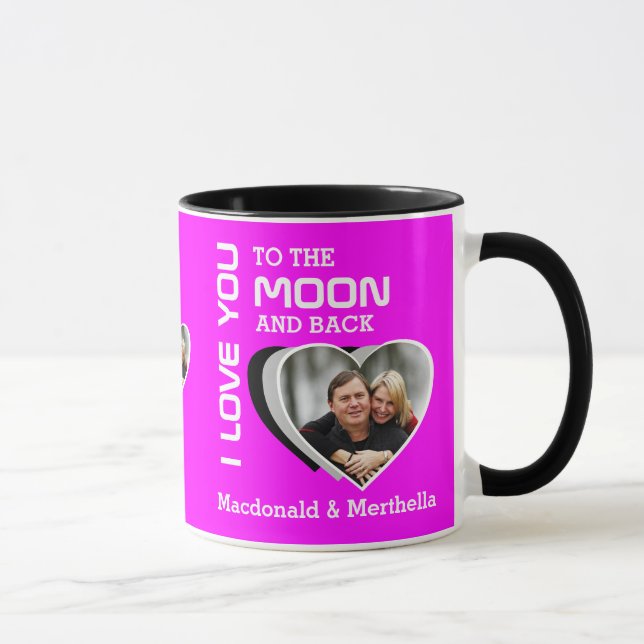 Caneca AMO-TE À Foto dos Casais da Lua (Direita)