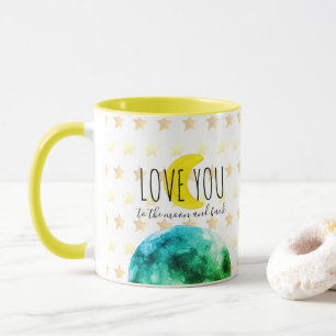 Caneca "Amo-te à Lua e Volta" Terra, Lua, Estrelas