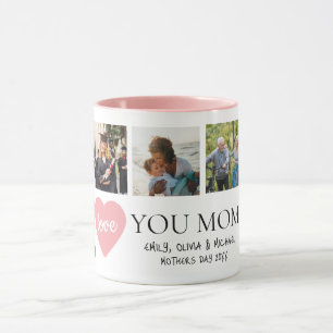 Caneca Amo-Te, Mãe, Dia de as mães Da Colagem De Fotograf