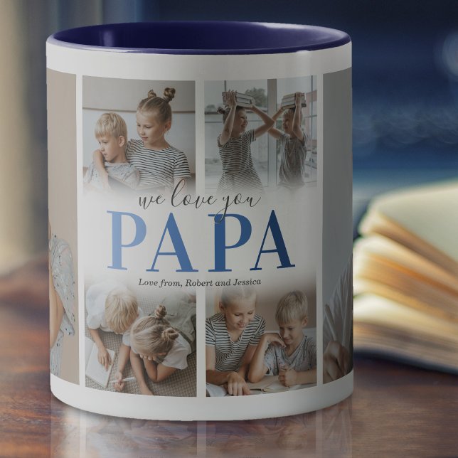 Caneca Amo-Te Papá Foto Collage Mug (Criador carregado)