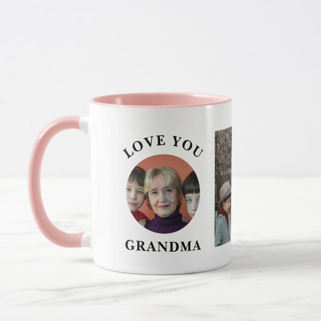 Caneca Amo-Te Vovó Abuela Nana Nonna Foto Da Família (Esquerda)