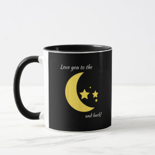 Caneca Amo Você Até a Lua e de Volta Estética Minimalista
