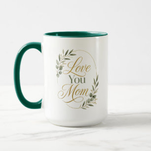 Caneca Amo Você Mãe Aniversário Botânico