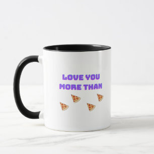 Caneca Amo Você Mais do que Pizza Citação Divertida de Am