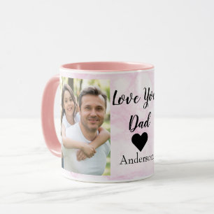 Caneca Amo Você Pai Dois Fotos e Coração