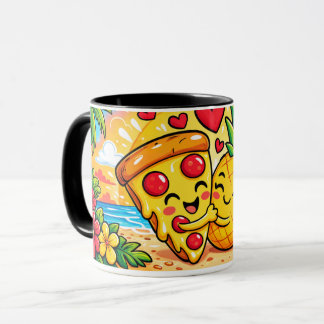 Caneca Amor à Primeira Fatia - Pizza Encontra Abacaxi