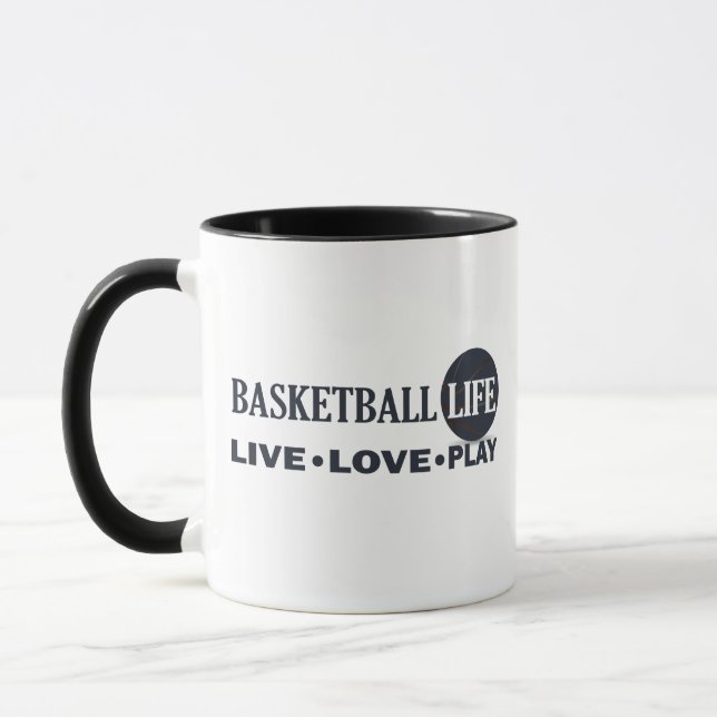 Caneca amor ao vivo jogar basquete vida azul (Esquerda)