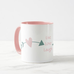 Caneca Amor Ao Vivo Ria Mug Com Coração E Seta