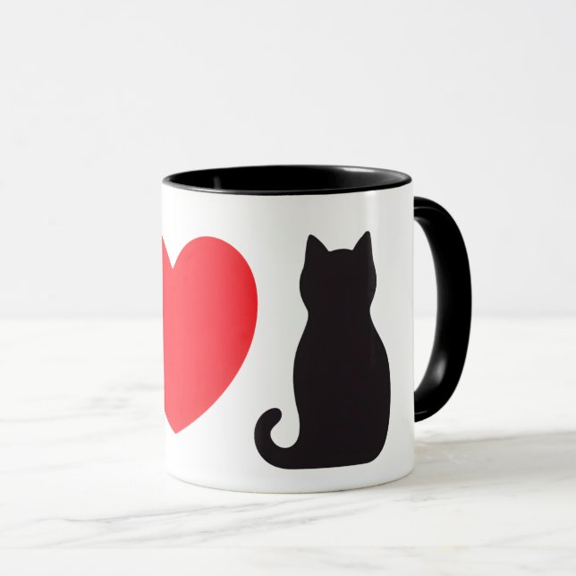 Caneca Amor Black Cat (Frente Esquerda)