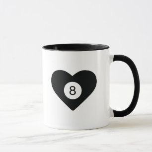 Caneca Amor Cardíaco E Bilhares Vivos E Piscinas