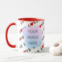 Caneca AMOR, chic moderno personalizado 2 fotos personali