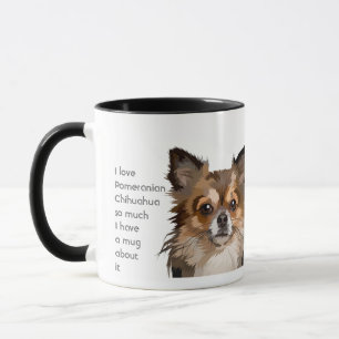 Caneca Amor Chihuahua Pomeraniana Canta Tão Divertido