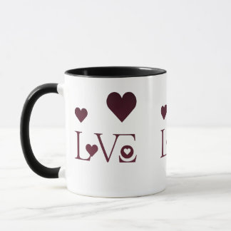 Caneca Amor com Corações - Combo Mínimo Romântico Mug
