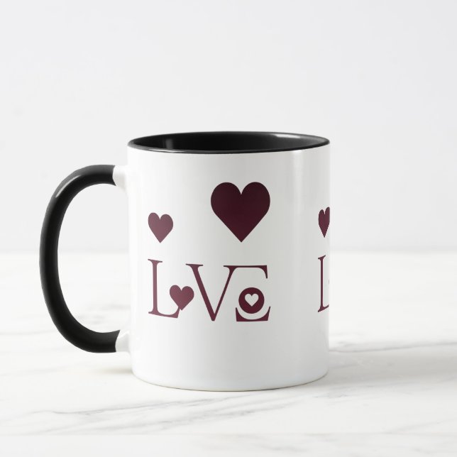 Caneca Amor com Corações - Combo Mínimo Romântico Mug (Esquerda)