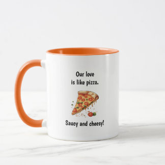 Caneca Amor Como Pizza Engraçado Comida Pun Dizendo