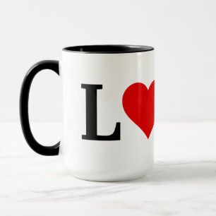Caneca AMOR, coração, minimalista, baseado em texto, ti