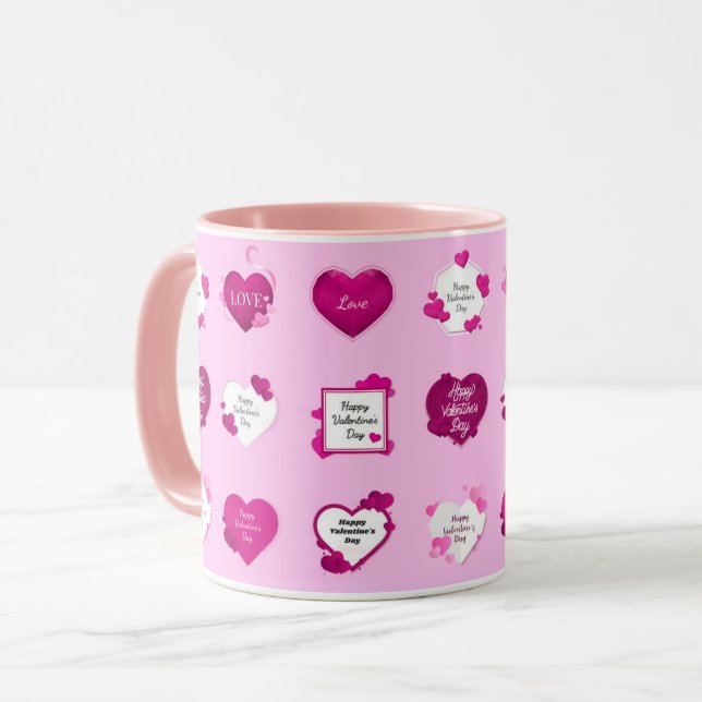 Caneca Amor Coração Popular Moderno e Elegante (Frente Esquerda)