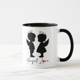 Caneca Amor de Anjo – Design Fofo de Casal de Anjos