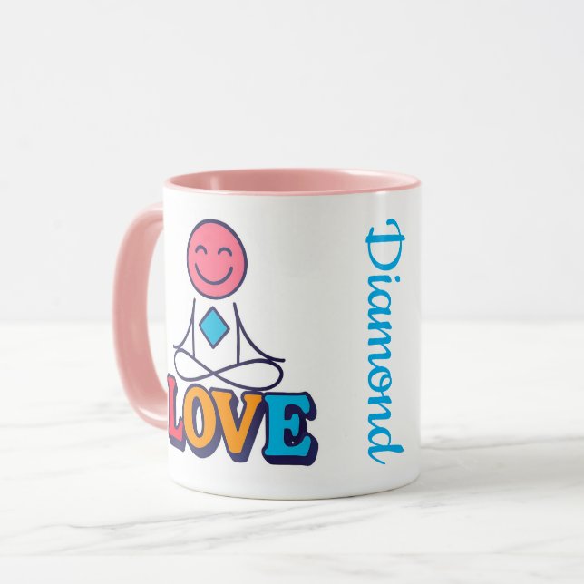 Caneca Amor de diamante linda  (Frente Esquerda)