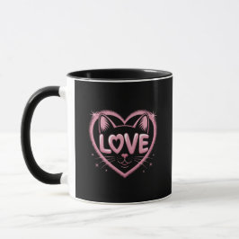 Caneca Amor de Gato Brilhante