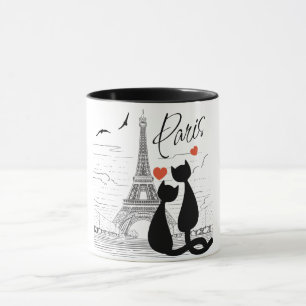 Caneca Amor de gato em Paris
