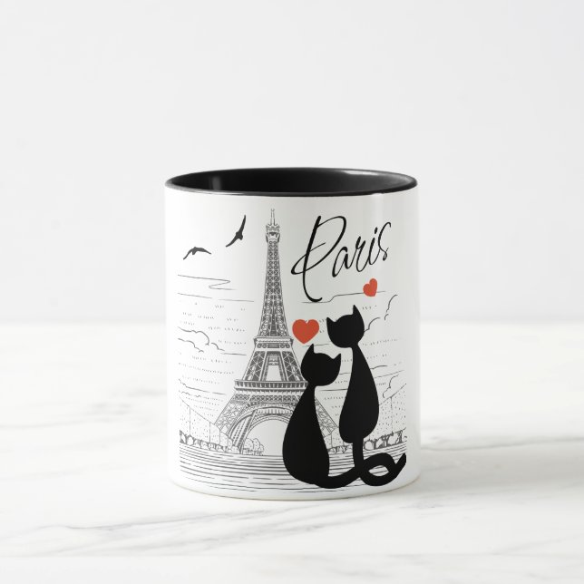 Caneca Amor de gato em Paris (Centro)