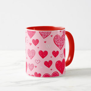 Caneca Amor de São Valentim-Corações de São Valentim
