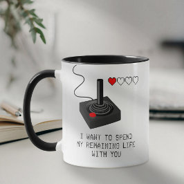 Caneca Amor de Valentão Engraçado para Gamer Retrô