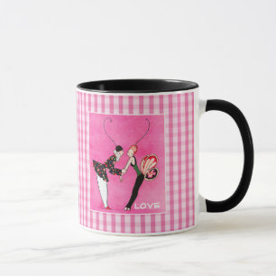 Caneca  Amor. Dia de os namorados Art Deco Mugs