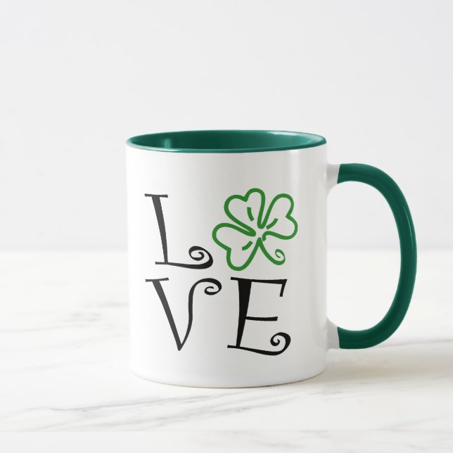 Caneca Amor do trevo - preto e verde (Direita)
