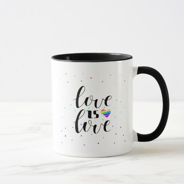 Caneca Amor é Amor| Corações Arco-Íris (Direita)