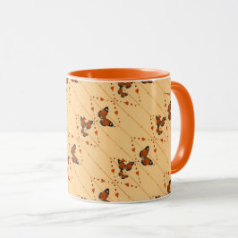 Caneca Amor e Borboletas na versão laranja 2