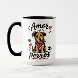 Caneca Amor e Cães Design Divertido para Amantes de Cães